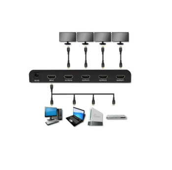 Qoltec 51798 HDMI Sadalītājs 4 × HDMI / 3840×2160 / 3.4 Gb/s (51798)