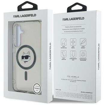 Karl Lagerfeld Button Choupette Head Printed Logo MagSafe Aizsargapvalks Priekš Samsung Galaxy S25 (KLHMS25SHLSCHK)