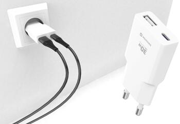 Swissten Slim Travel GaN USB-C / USB Tīkla Lādētājs 30W (22070201)
