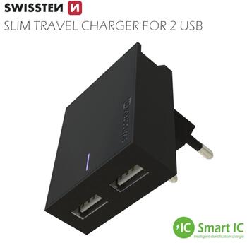 Swissten MFI Apple Сертифицированное Зарядное устройство USB 3А / 15W С проводом Lightning 1.2m (SW-DET-3AWCLMFI-BK)