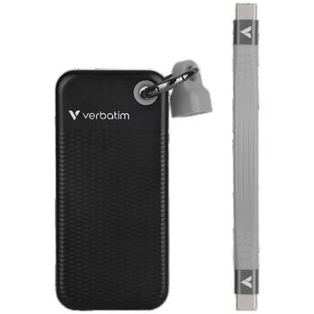 Verbatim 32282 Pocket SSD Внешний накопитель 512GB USB-C 3.2 gen.2 брелок / чёрный-серый (32282)
