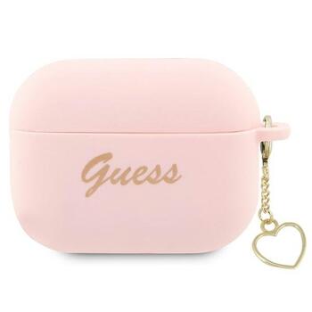 Guess GUAP2LSCHSP AirPods Pro 2 (2022/2023) cover Защитный чехол для AirPods Pro 2 (2022/2023) Silicone Charm Heart Collection / розовый (GUAP2LSCHSP)