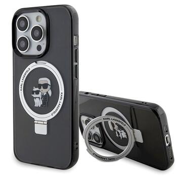 Karl Lagerfeld KLHMP13LHMRSKCK Hardcase Ring Stand Karl&Choupette Aizsargapvalks priekš iPhone 13 Pro 6.1