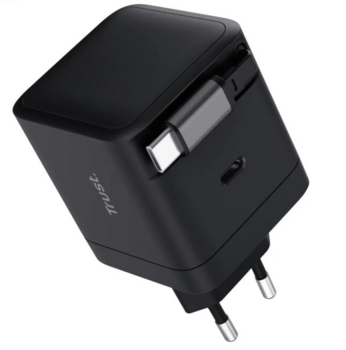 Trust Maxo USB-C Зарядное устройство с выдвижным кабелем 30W (25805)