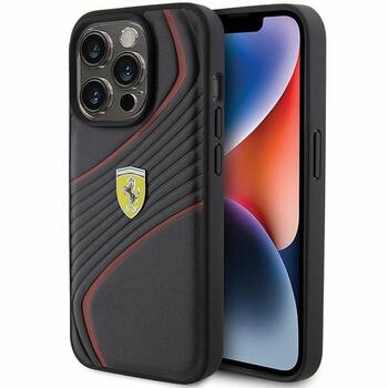 Ferrari Twist Metal Logo Back Case Aizsargapvalks Priekš Apple iPhone 15 Pro (FEHCP15LPTWK)