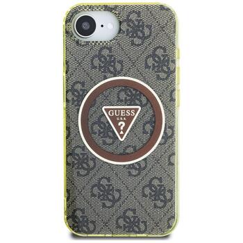Case Guess IML Metal Glitter 4G Circle Triangle MagSafe Защитный чехол для iPhone 16e / 17e / коричневый (GUHMPSE4HG4PRTGW)