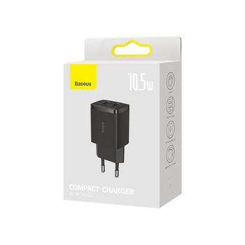 Baseus Компактное Настенное Зарядное Устройство 2x USB / 10.5 Вт (BRA011958)