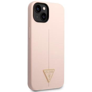 Guess GUHCP14MSLTGP Silicone Triangle Hardcase Aizsargapvalks priekš iPhone 14 Plus/15 Plus 6.7