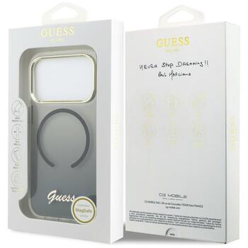 Guess IML Gradient Script Metal MagSafe Защитный чехол для iPhone 17 Pro Max / чёрный (GUHMP17X5HTGMCSK)