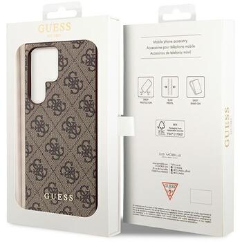 Guess GUHCS23LG4GFBR Hardcase 4G Metal Gold Logo Aizsargapvalks priekš Samsung Galaxy S23 Ultra S918 / brūns (GUHCS23LG4GFBR)