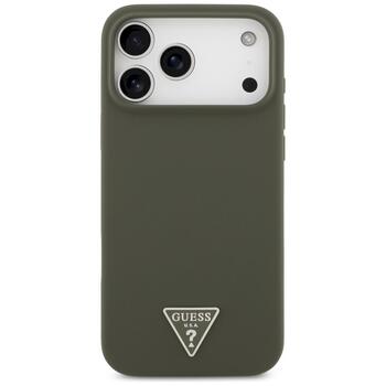 Case Guess Silicone Triangle Logo MagSafe Защитный чехол для iPhone 17 Pro Max / хаки (GUHMP17XSCTRLMA)