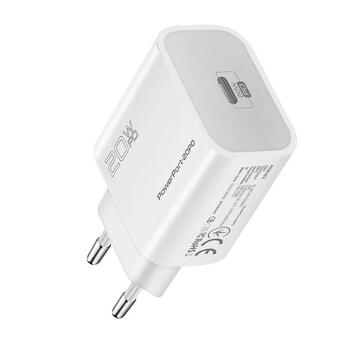 Promate PowerPort-20PD Premium Tīkla Lādētājs Type-C PD 20W (AISPOWERPORT20PDWEU)