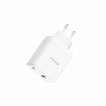 Swissten Travel Charger Core Gan USB-C PD 45W / USB-A QC 18W QC Зарядное устройство (22071330)