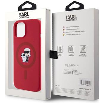 Case Karl Lagerfeld Silicone Karl&Choupette Heads Ring MagSafe Защитный чехол для iPhone 15 / красный (KLHMP15SSCMKCRHR)