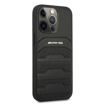 AMG AMHCP13LGSEBK Back Case Кожанный Чехол для телефона Apple iPhone 13 Pro Черный (AMHCP13LGSEBK)