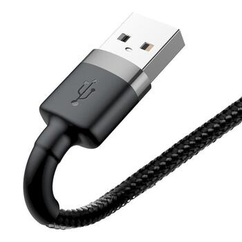 Baseus Cafule USB Lightning Cable Uzlādes un datu kabelis 1.5A 2m / pelēks/melns (CALKLF-CG1)
