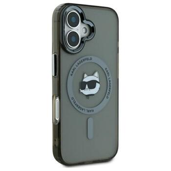 Karl Lagerfeld KLHMP16SHLSCHK Hardcase IML Metal Choupette Head MagSafe Aizsargapvalks priekš iPhone 16 6.1