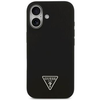 Case Guess Silicone Triangle Logo MagSafe Aizsargapvalks priekš iPhone 17 / melns (GUHMP17SSCTRLMK)