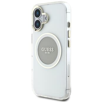 Case Guess IML Metal Colored Circle Classic Logo MagSafe Защитный чехол для iPhone 16 / серый (GUHMP16SHTDRCEDG)