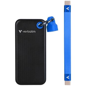 Verbatim 32416Pocket SSD Внешний накопитель 256GB USB-C 3.2 gen.2 / чёрно-синий (32416)