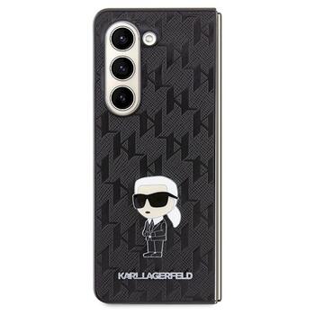 Karl Lagerfeld KLHCZFD5SAPKINPK Z Fold5F946 Hardcase Saffiano Monogram Ikonik Pin Aizsargapvalks priekš Samsung Galaxy Z Fold5 / melns (KLHCZFD5SAPKINPK)