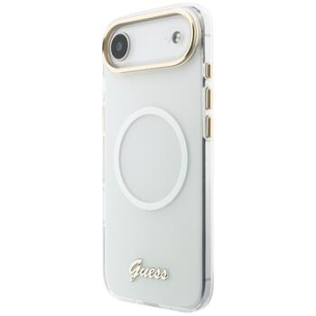 Case Guess IML Gradient Script Metal MagSafe Защитный чехол для iPhone 17 Air / белый (GUHMP17M5HTGMCSH)