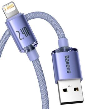 Baseus CAJY000005 Crystal Shine Series Data Cable Datu kabelis USB to Lightning 20W 1.2m / violets (CAJY000005)