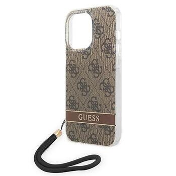 Guess GUOHCP14LH4STW Hardcase 4G Print Strap Aizsargapvalks priekš iPhone 14 Pro 6,1
