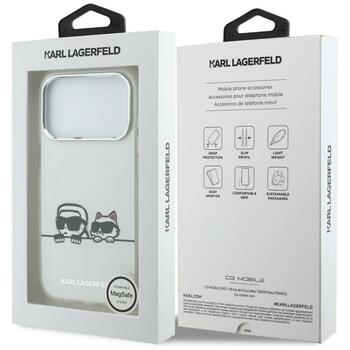 Case Karl Lagerfeld IML Karl & Choupette Peekaboo Logo MagSafe Защитный чехол для iPhone 17 Pro / белый (KLHMP17L6HPKACH)