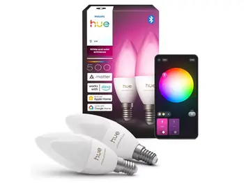 Philips Hue E14 3.7W RGBW B39 лампа-свеча 2 шт. (929004295302)