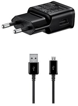 Samsung EP-TA200EBE + ECB-DU4EBE 15W Сетевое зарядное устройство + дата-кабель microUSB для Samsung чёрный (OOB Bulk) (EP-TA200EBE/ECB-DU4EBE)