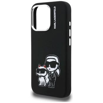 Case Karl Lagerfeld Silicone Karl&Choupette Sketch MagSafe Защитный чехол для iPhone 16 Pro / чёрный (KLHMP16LSKCGRGK)