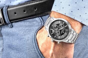 Giewont Vīriešu pulkstenis Chronograph Sapphire GW8510-B1 / sudraba/melns (GW8510-B1)