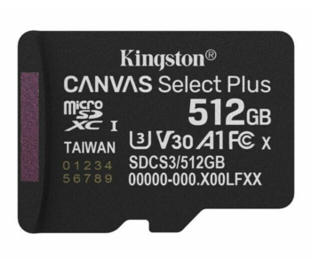 Kingston Canvas Select Plus Gen3 Карта памяти 512 ГБ / microSDXC (SDCS3/512GB)