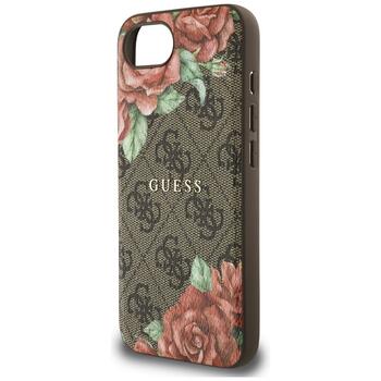 Guess 4G Flowers Print MagSafe Case Защитный чехол для iPhone 16e/17e / коричневый (GUHMPSE4P4ROPEMCW)