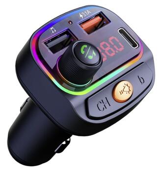 Swissten RGB Bluetooth FM Transmitteris 2x USB / USB-C (20114031)