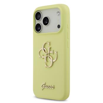 Guess Liquid Silicone 4G Metal Logo Case Защитный чехол для iPhone 17 Pro / жёлтый (GUHCP17LSC4GLMY)