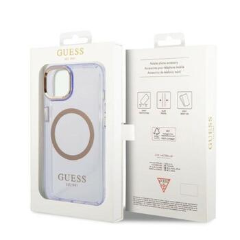 Guess GUHMP14SHTCMU Hardcase Gold Outline Translucent MagS Защитный чехол для iPhone 14 / 15 6.1