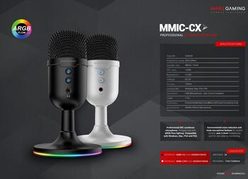 Mars Gaming MMICCX High Definition ENC Galda kardioīdais mikrofons USB / ARGB (MMICCX)