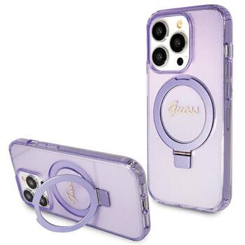 Guess GUHMP15LHRSGSU Hardcase Ring Stand Script Glitter MagSafe Защитный чехол для iPhone 15 Pro 6.1