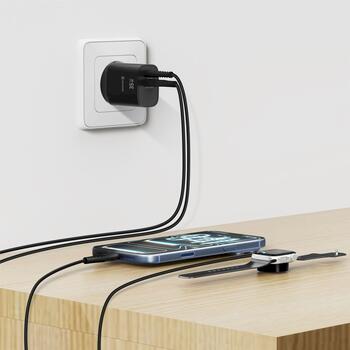 Swissten Edge Сетевое зарядное устройство USB-C PD 35W + USB-A QC 18W (22071716)