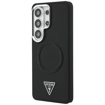 Case Guess Embossed Ring Triangle Logo MagSafe Защитный чехол для Samsung Galaxy S26 Ultra / чёрный (GUHMS26LPSDTSCMK)