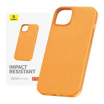 Baseus Fauxther Series Phone Case Защитный чехол для iPhone 15 Plus / оранжевый (P60157304713-02)