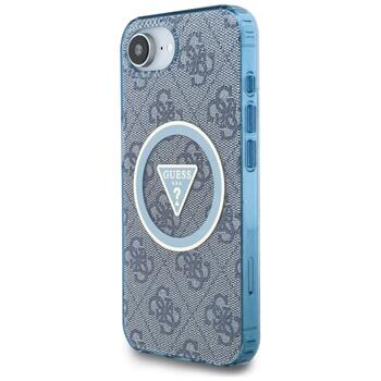 Case Guess IML Metal Glitter 4G Circle Triangle MagSafe Защитный чехол для iPhone 16e/17e / синий (GUHMPSE4HG4PRTGB)