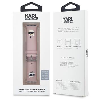 Karl Lagerfeld Karl and Choupette Head NFT Ремешек для часов для Apple Watch 42/44/45/46/49 / розовый (KLAWLSLKCNP)