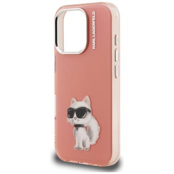 Karl Lagerfeld IML Aquarelle Choupette & Logo Защитный чехол для iPhone 16 Pro / розовый (KLHCP16LHMCHAQP)