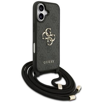 Guess 4G Big Logo Cord Stap Crossbody Защитный чехол для iPhone 17 / чёрный (GUHCP17SP4GMGCRK)