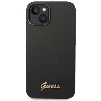 Guess GUHCP14MSLSMK Silicone Vintage Gold Logo Aizsargapvalks priekš iPhone 14 Plus / 15 Plus 6.7