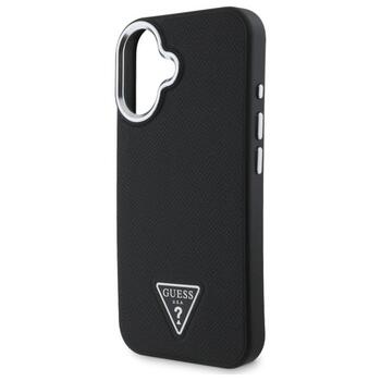 Guess GUHMP16MPGTSPSK Hardcase Grained Triangle MagSafe Aizsargapvalks priekš iPhone 16 Plus 6.7