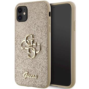 Guess GUHCN61HG4SGD Glitter Script Big 4G Aizsargapvalks priekš iPhone 11/Xr 6.1